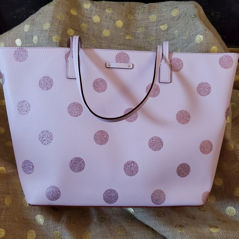 Kate Spade Pink Glitter Dot Tote